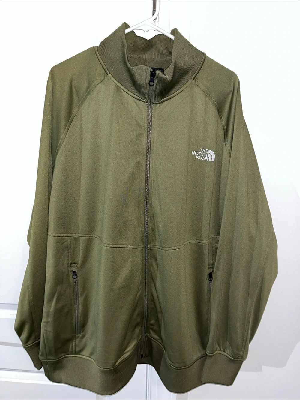 New THE NORTH FACE green half dome sweatshirt/track full zipper mens jacket XXL